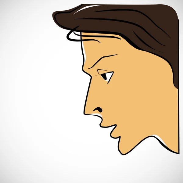 Perfil de un joven sobre fondo claro — Vector de stock