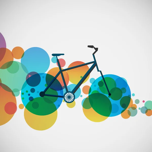 Bicicleta sobre un fondo de cuentas brillantes — Vector de stock