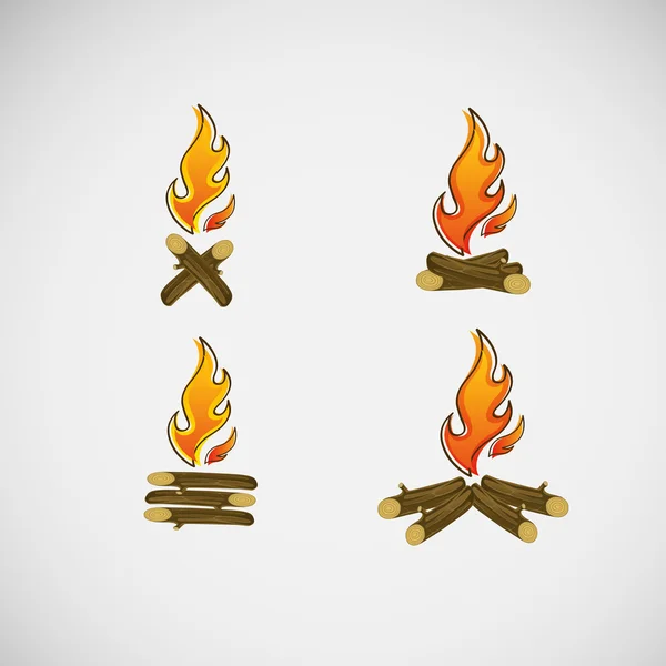 Brand, branden op het hout. vector ontwerp — Stockvector