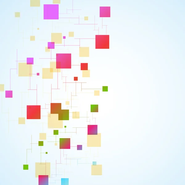 Conexão de rede de cores vetoriais e átomo de DNA —  Vetores de Stock