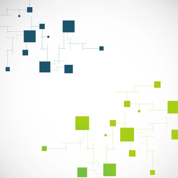 Vector kleur netwerk verbinding en dna atoom — Stockvector