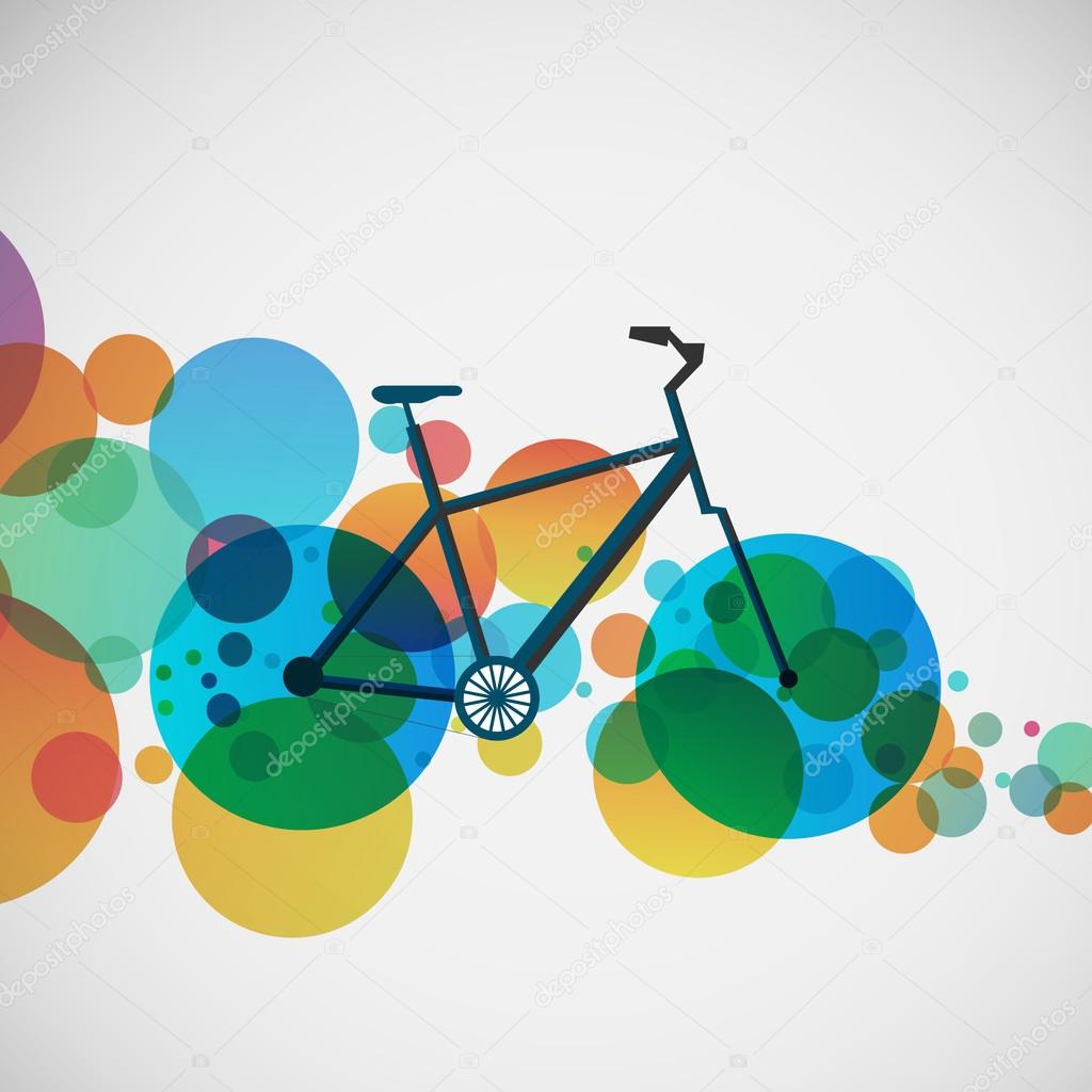 Bicycle on a background of bright beads