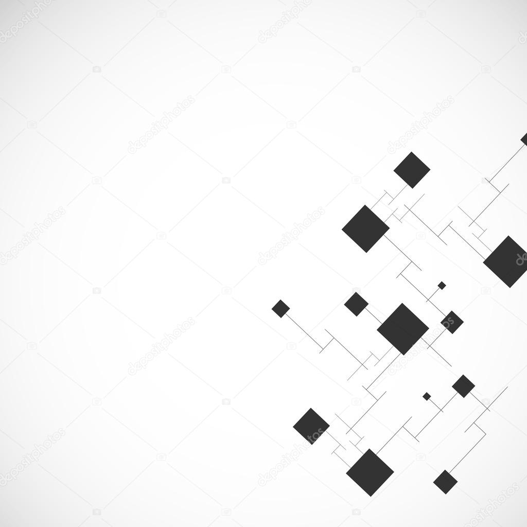 Vector color network connection and DNA atom