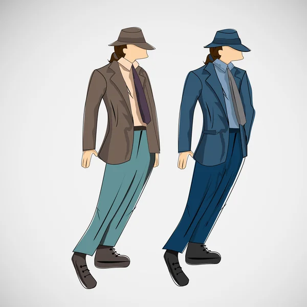 Vector schets man in mode kleding eps — Stockvector