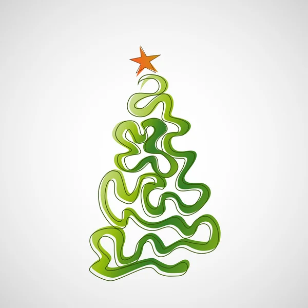 Krásný vánoční strom na světlém pozadí — Stockový vektor