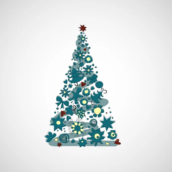 Hermoso árbol de Navidad sobre un fondo claro — Vector de stock