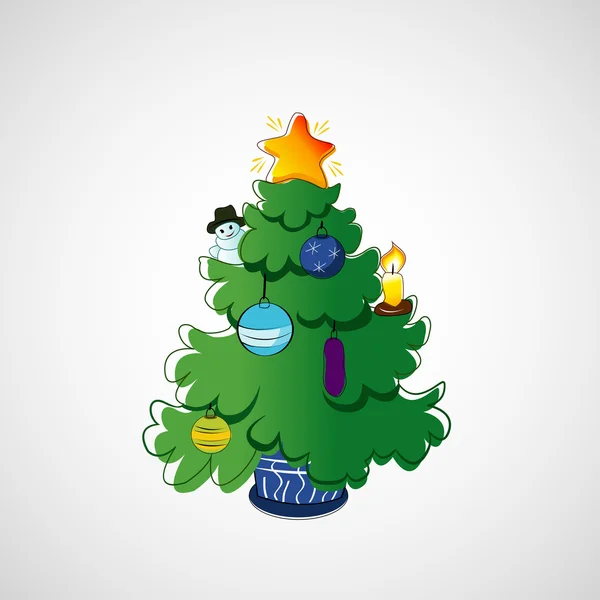 Hermoso árbol de Navidad sobre un fondo claro — Vector de stock