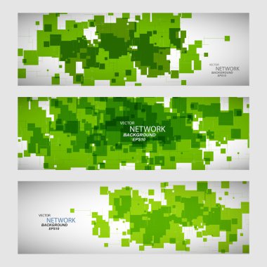 Üç afiş soyut renkli şekiller ile vektör