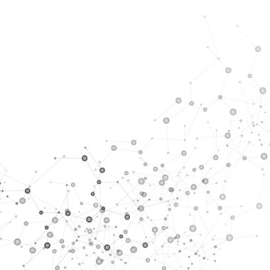 vektör renk ağ bağlantısı ve dna atom