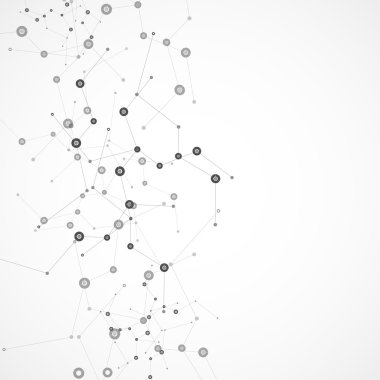 vektör renk ağ bağlantısı ve dna atom