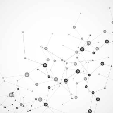 vektör renk ağ bağlantısı ve dna atom