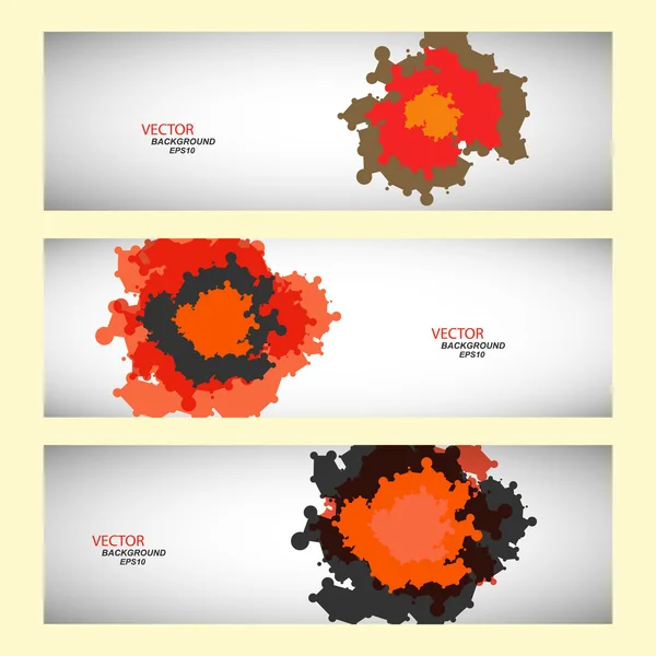 Vektor Set aus drei farbigen abstrakten Punkten — Stockvektor