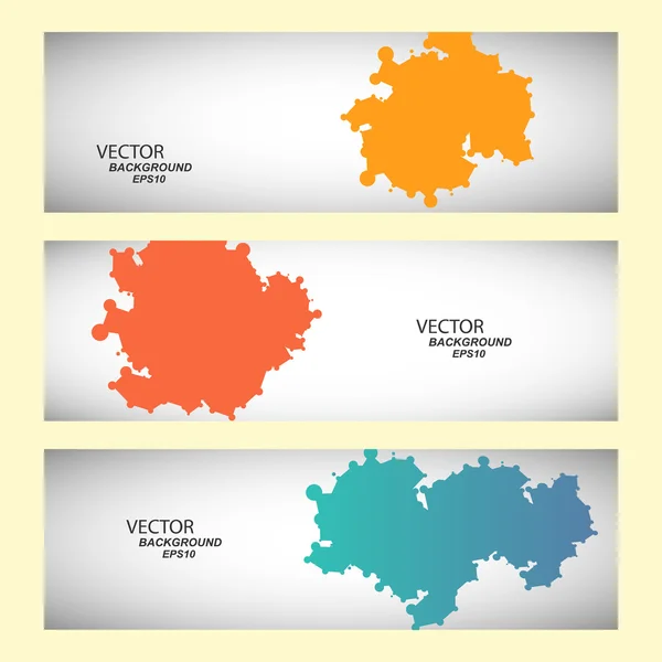 Vector set van drie gekleurde abstracte vlekken — Stockvector