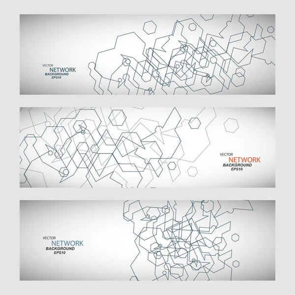 Conjunto de vetores três conjuntos de linhas de contorno abstratas — Vetor de Stock