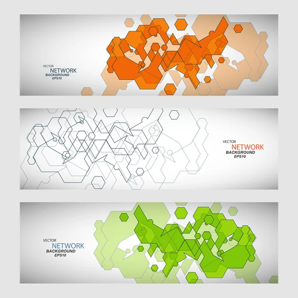 Trzy wektor transparent z abstrakcyjne kształty kolorowe — Wektor stockowy
