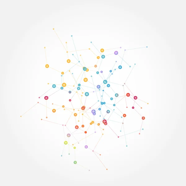vektör renk ağ bağlantısı ve dna atom