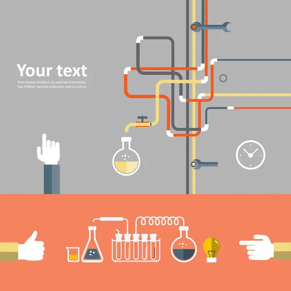 Deney için düz tasarım simge kümesi
