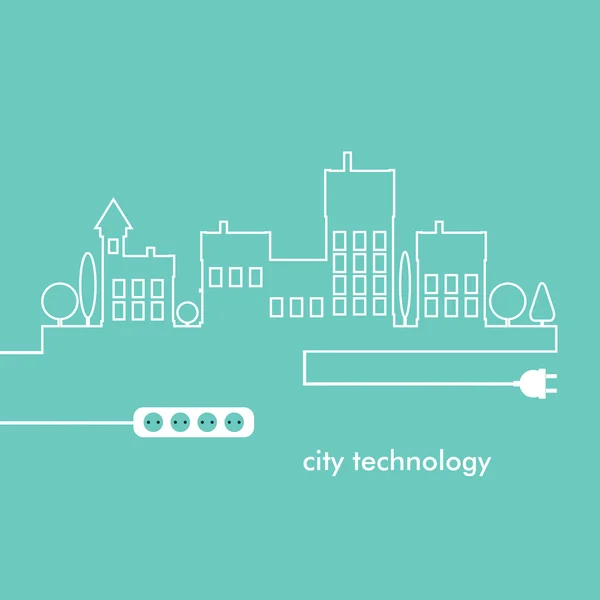 Kavram elektrik devresi şehir. Vektör düz tasarımı