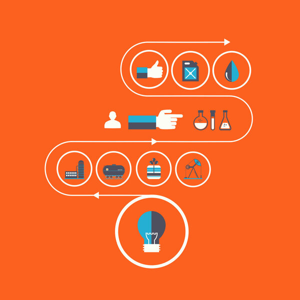 Набор векторных значков топливно-нефтяной промышленности
