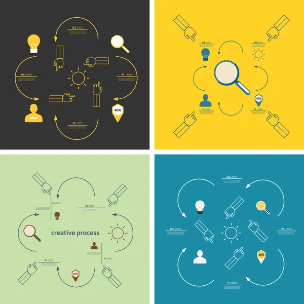 Conjunto de símbolos que muestran el proceso de movimiento — Vector de stock