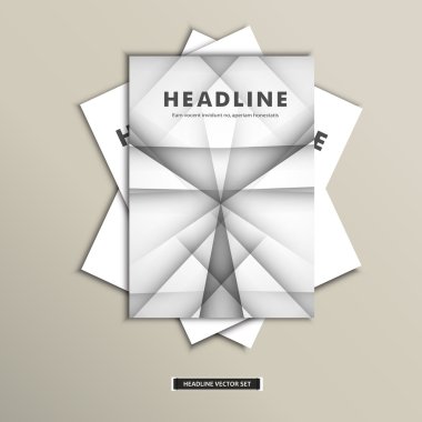 Broşürler üçgenler arka plan ile