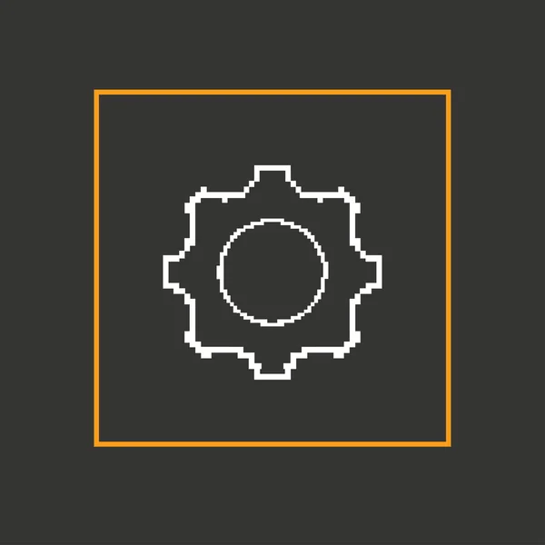 Simple pixel elegante icono de engranaje . — Vector de stock