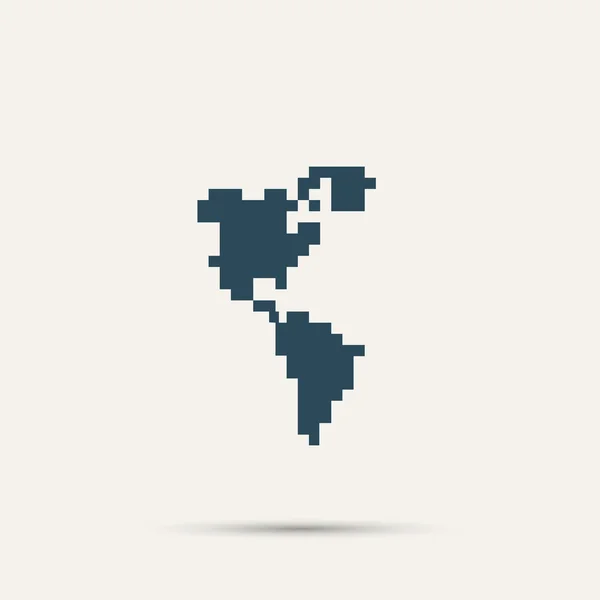 Icono del píxel América del Norte y del Sur . — Archivo Imágenes Vectoriales