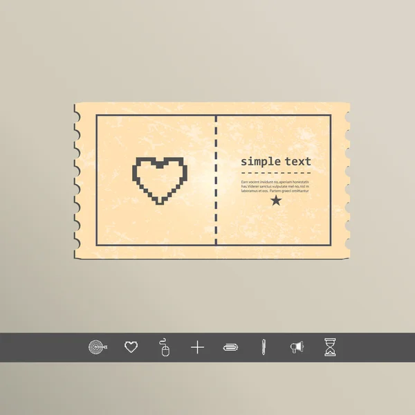 Simple icono de píxel elegante corazón . — Vector de stock