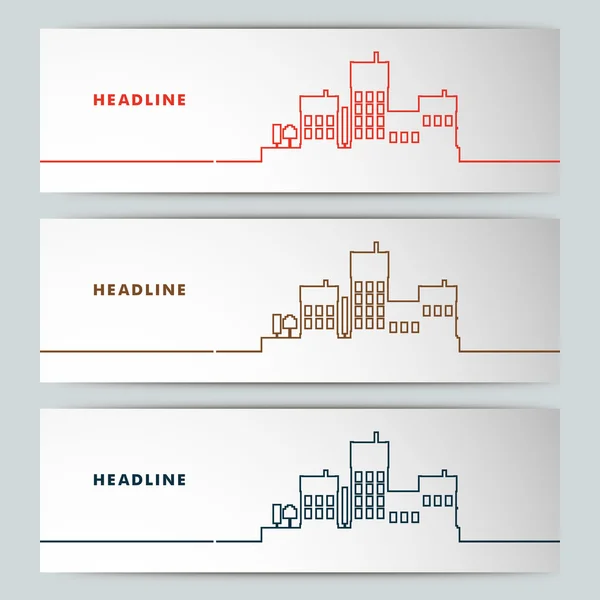 Zestaw bannerów z krajobrazu miejskiego — Wektor stockowy