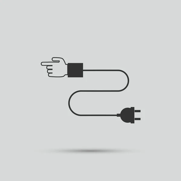 Conexión de cable manual a un enchufe eléctrico — Vector de stock