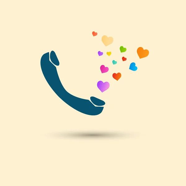 Символ телефона и сердца — стоковый вектор