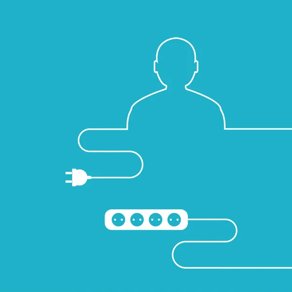 Esquema del cable eléctrico humano — Vector de stock