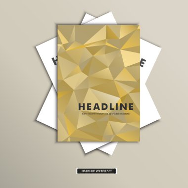 Broşürler üçgenler arka plan ile