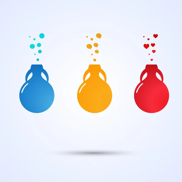 Três jarros. Vermelho, Mostarda, Azul —  Vetores de Stock