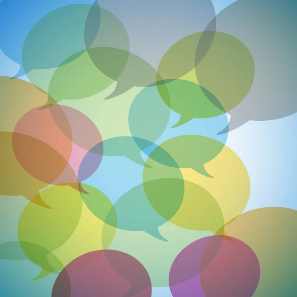 Contextul bulelor de vorbire colorate — Vector de stoc