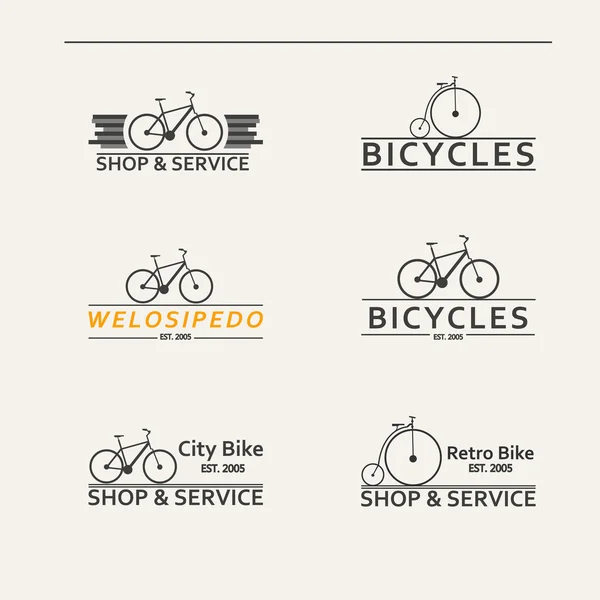 Conjunto de logos simples para bicicletas — Archivo Imágenes Vectoriales