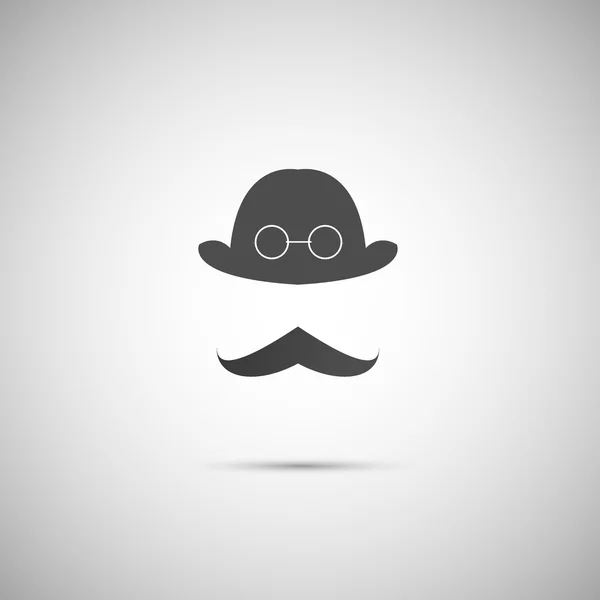 Set gentleman: a bowler hat and mustache — Stock Vector