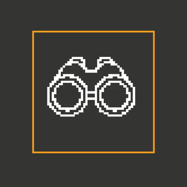 Simple style binoculars pixel icon. — Stock Vector