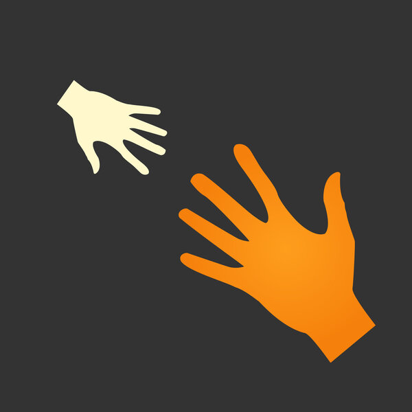 Flat icon hands.