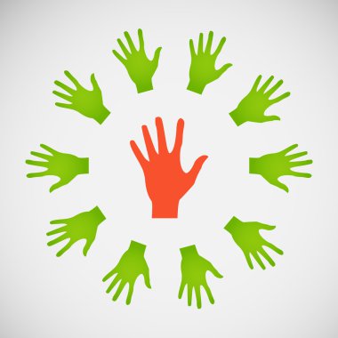 Düz simgesi eller. renk soyutlama