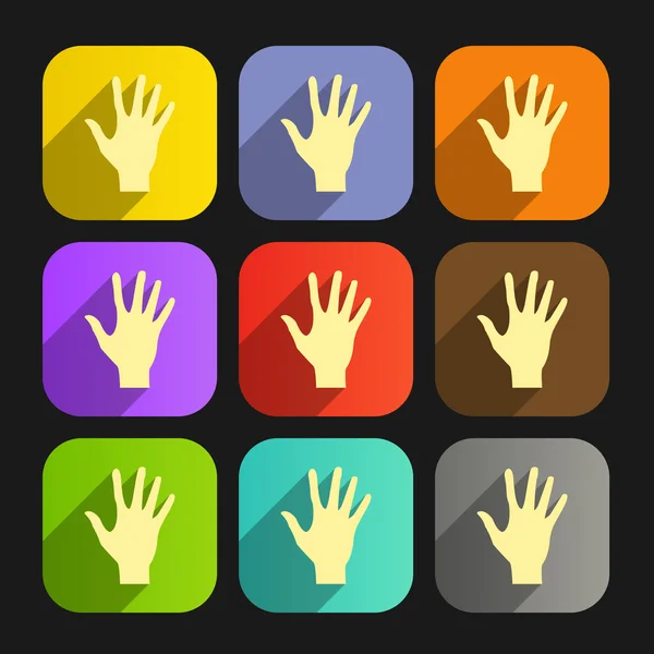Set of flat icon hands — Stock Vector