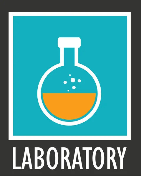 Icon laboratory flask with liquid — Stock Vector