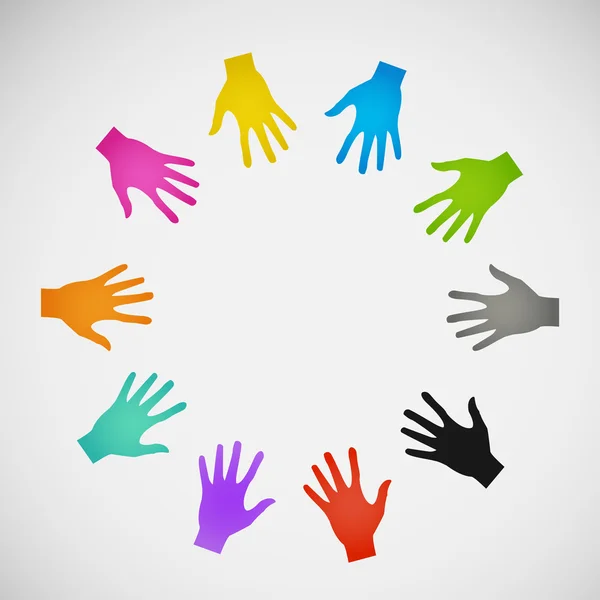Flat icon hands. color abstraction — Stock Vector