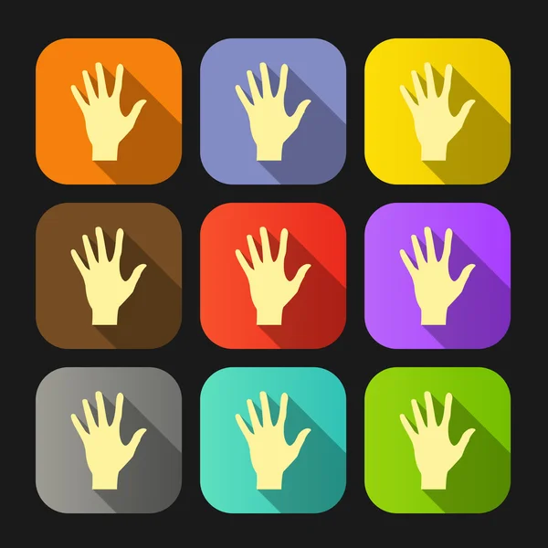 Set of flat icon hands — Stock Vector