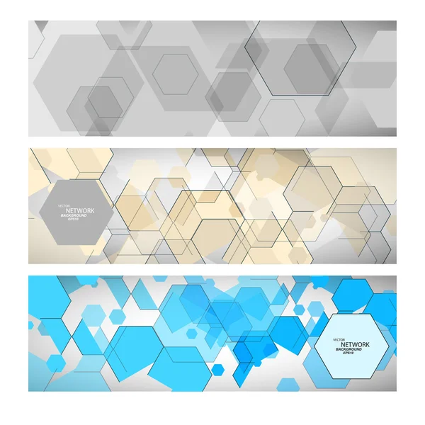 Pattern of hexagons circuits. — Stock Vector