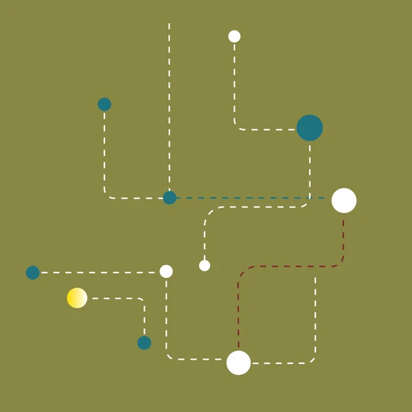 Fond de lignes pointillées et boules — Image vectorielle