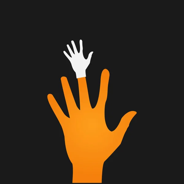 Icono plano manos. abstracción de color — Vector de stock