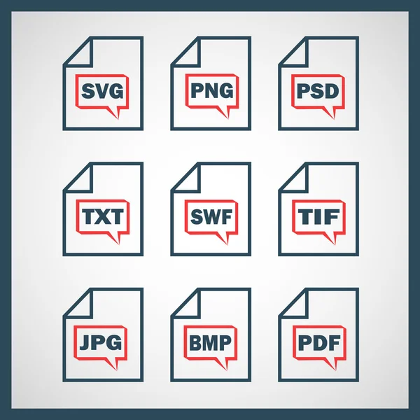 Ikoner som visar de digitala format — Stock vektor