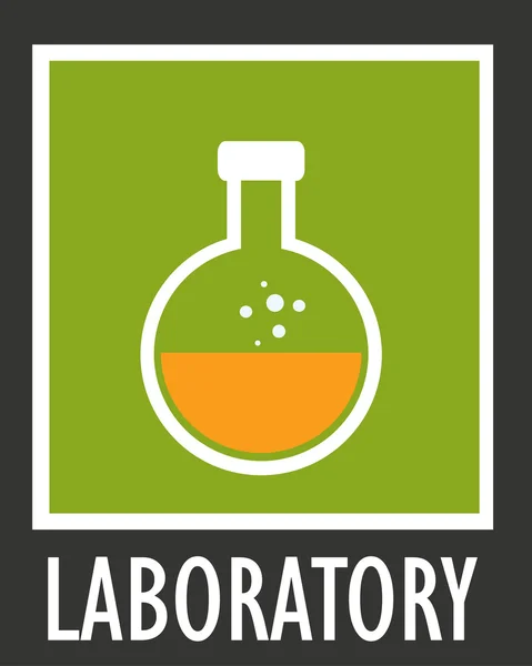 Icono frasco de laboratorio con líquido — Archivo Imágenes Vectoriales