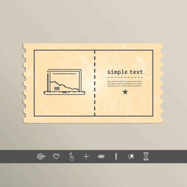 Simple icono de píxel portátil elegante . — Vector de stock